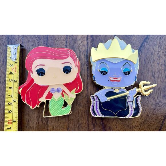 Funko Pop! Disney Pin #06 Ariel + #07 Ursula Large Enamel Pins - Picture 5 of 5